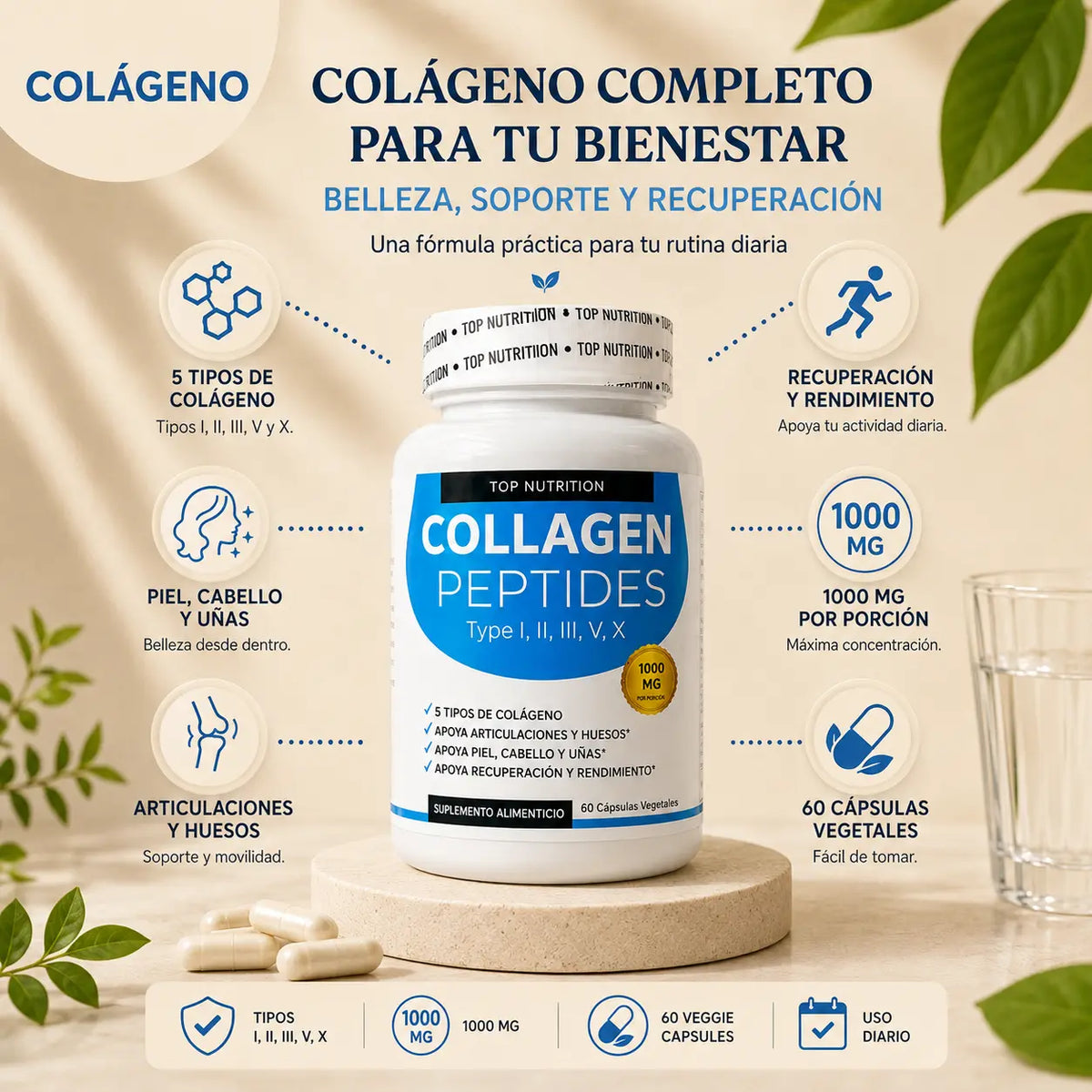 ColágenoGlow — Piel, Cabello y Uñas
